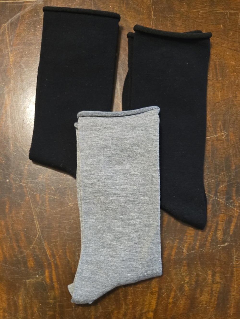 Three-Pack Lauren Ralph Lauren Socks - Black & Heather Gray - NWOT